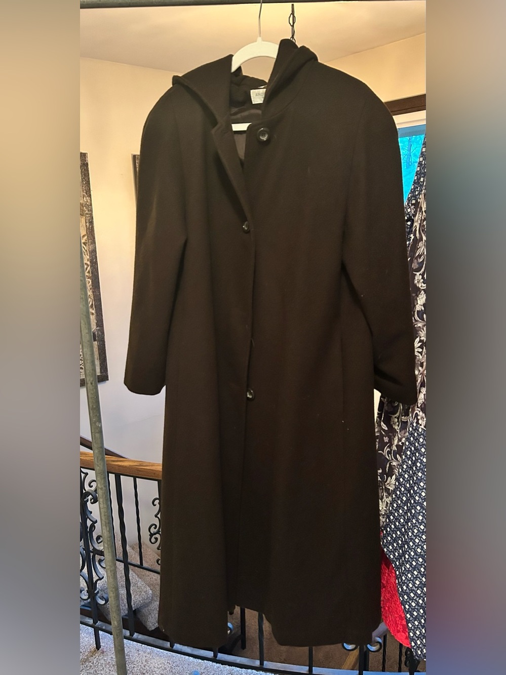 Andrea Brem New York Wool Women’s Hooded brown Dress coat